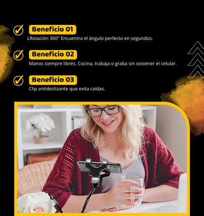 Soporte de Teléfonos 360° Cuello de Ganso