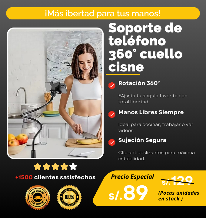 Soporte de Teléfonos 360° Cuello de Ganso